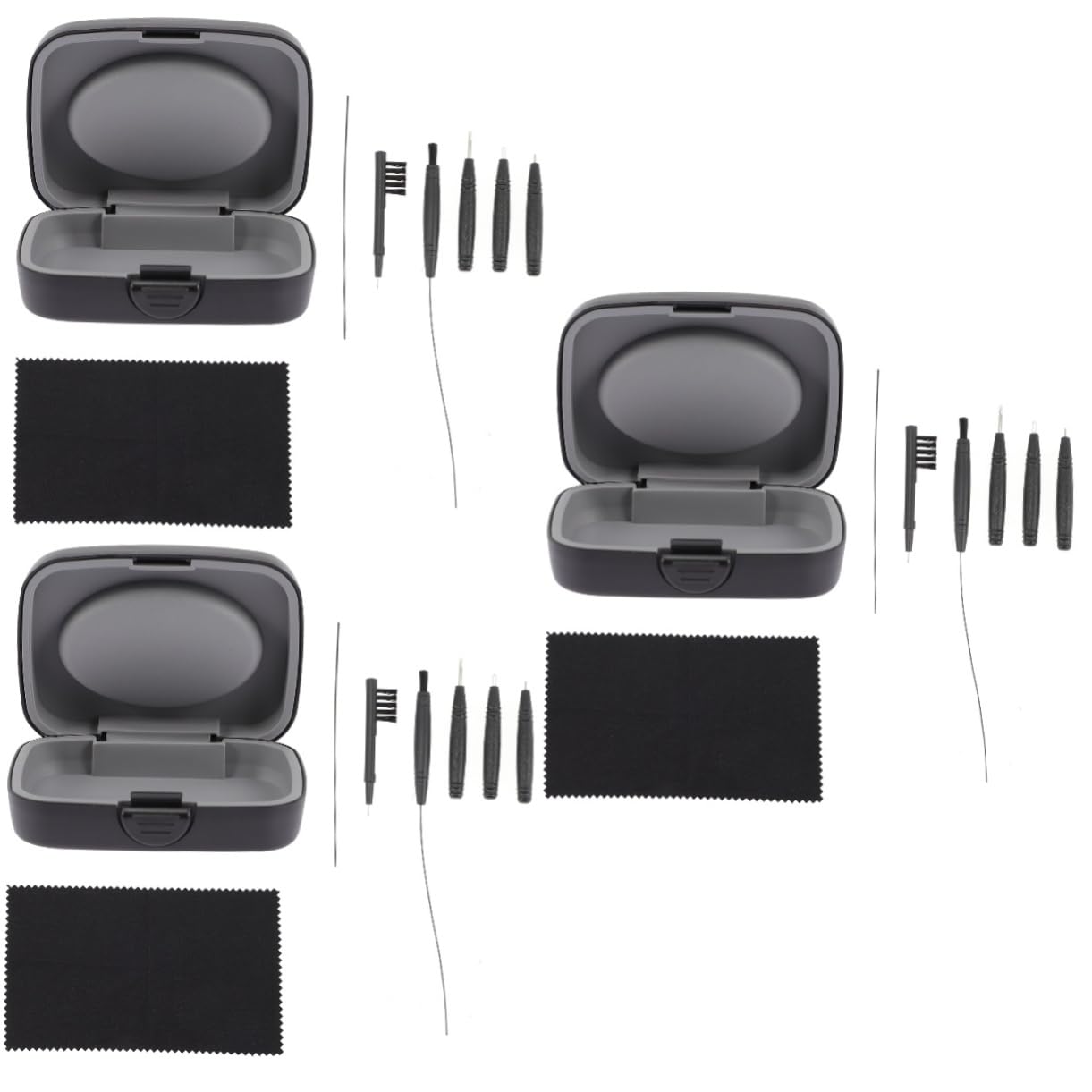 FRCOLOR 3sets Kit Per Ausili Uditivi Con Custodia Strumento Compatto Ausili Acustici e Cuffie Facile Usare e Portatile Resistente