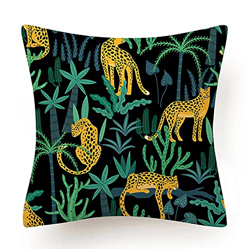 Ahahm Contrast Cheetah Leopard Printed Throw Pillow Covers Decorative Pillowcase Soft Cushion Covers For Bedroom Livingroom Sofa Dorm Farmhouse 18 X 18 Inch 4 Pcs #TOP1