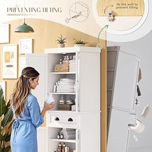 Yeshomy72tallstoragecabinetwithadjustableshelveskitchenpantrylargecupboradwith1drawermetalhandleforlivingroombathroomwhite  Urban Country Home Decor Yeshomy 72 tall storage cabinet with adjustable shelves kitchen pantry large cupborad with 1 drawer metal handle for living room bathroom white  urban country home decor