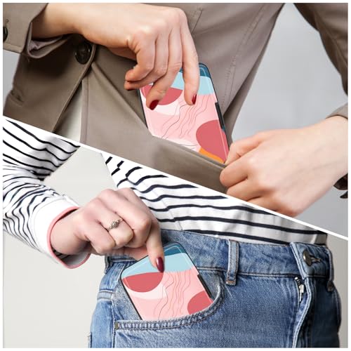 Image of Card Holder Credit Cards Holder for Women RFID wallet women Business Card Holder Wallet Mini Aluminum Card Wallet RFID Blocking Slim Metal Hard Card for Women, Color Abstract
