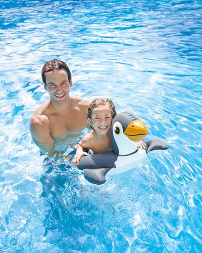 Image of 64x64cm Inflatable Swimming Pool Tubes for 3-6 Years Olds | PVC Water Floats Cute Animal Split Rings - Pack of 1