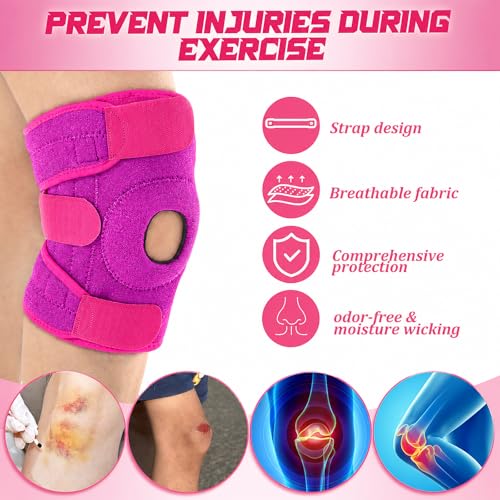 Image of Foilswirl 1 Pcs Kids Knee Brace with Side Stabilizers,Rose Red