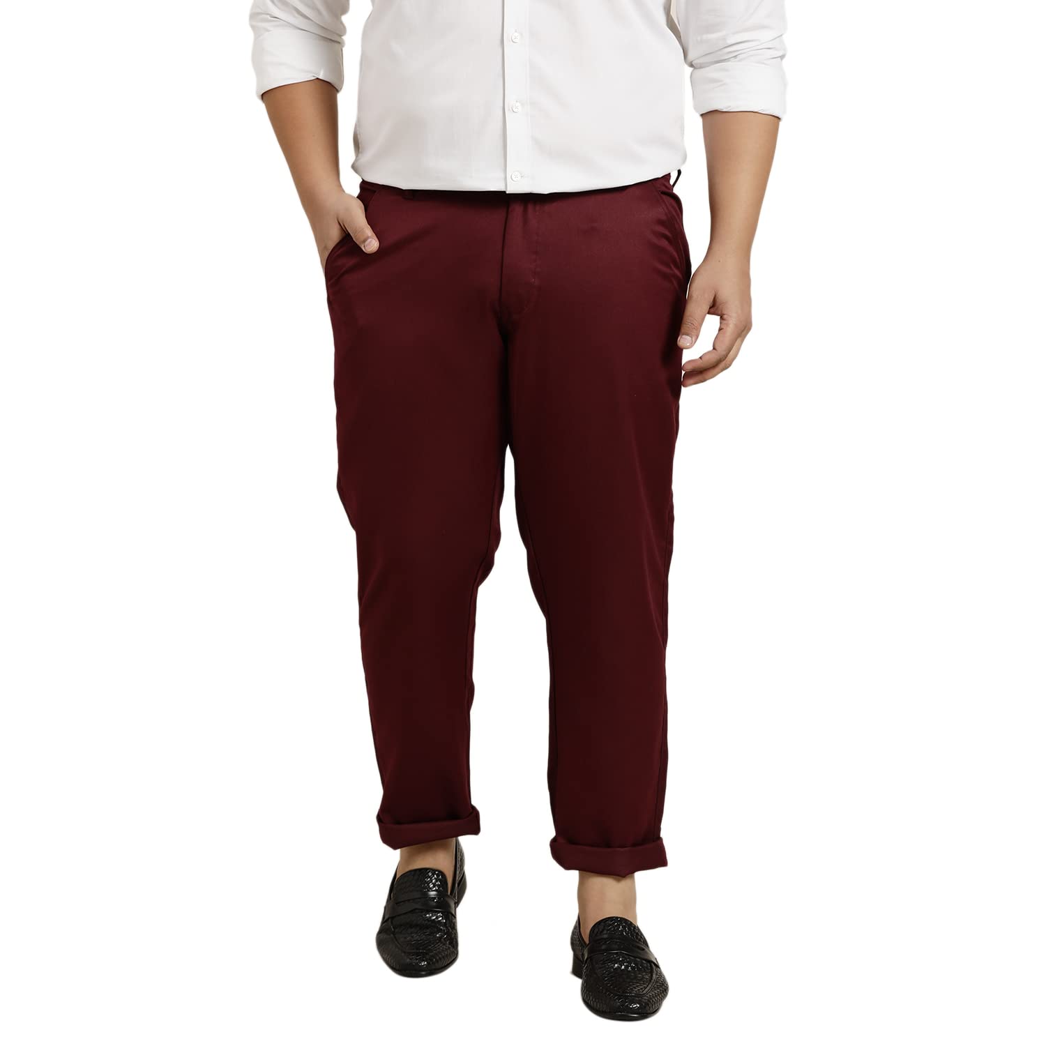 sojanya Plus (Since 1958) Men's Cotton Blend Solid Trousers-picture-55