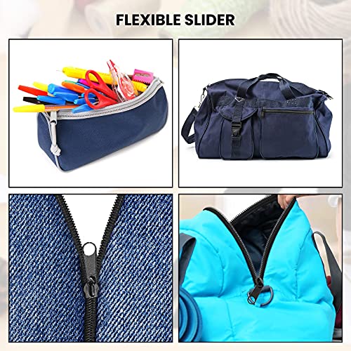 20 Yards Nylon Coil Zippers By The Yard With 30 Pieces Sliders Metallic Zipper Teeth Diy Long Zippers Bulk Kit For Tailor Sewing Craft Bag, #5 (Black, White) #TOP4