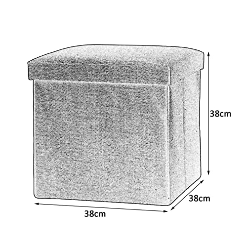 Pouf rangement pliant et petit tabouret repose-pieds en lin