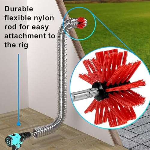 Hérisson ramonage flexible de 18 pièces avec tiges connectables et embout rouge