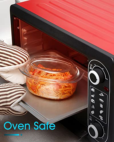 Mini-1 Qt Oval Glass Casserole Dish With Lid, (Single Serving) Glass Small Casserole Dish With Lid, Glass Casseroles With Glass Lids, Microwavable Glass Casseroles Dishes, Glass Dish With Glass Lid #TOP5