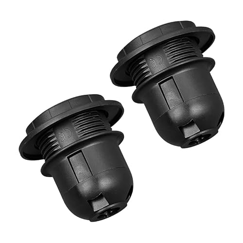 Nikovoke 2 Pièces Douille E27, Support de Lampe à Visser en Plastique avec Anneau d'Aba-jour pour Lampes de Table Sol - Culot Moyen à Visser
