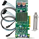 SAS HBA Card Compatible with LSI 9207-8i IT Mode PCIe SATA Expansion Card, 8-Port 6Gbps PCIe 3.0, SAS Expander Support, HBA Controller with 2x SFF-8087 to 4x SATA Cables for ZFS TrueNAS unRAID NAS