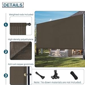 COARBOR 9'x16' Outdoor Pergola Replacement Shade Cover Canopy Privacy Patio Shade Screen with Grommets Weight Rods for Patio Deck Backyard Gazebo Pergola Brown COARBOR 9×16 Outdoor Pergola Replacement Shade Cover Canopy Privacy Patio Shade Screen with Grommets Weight Rods for Patio Deck Backyard Gazebo Pergola Brown