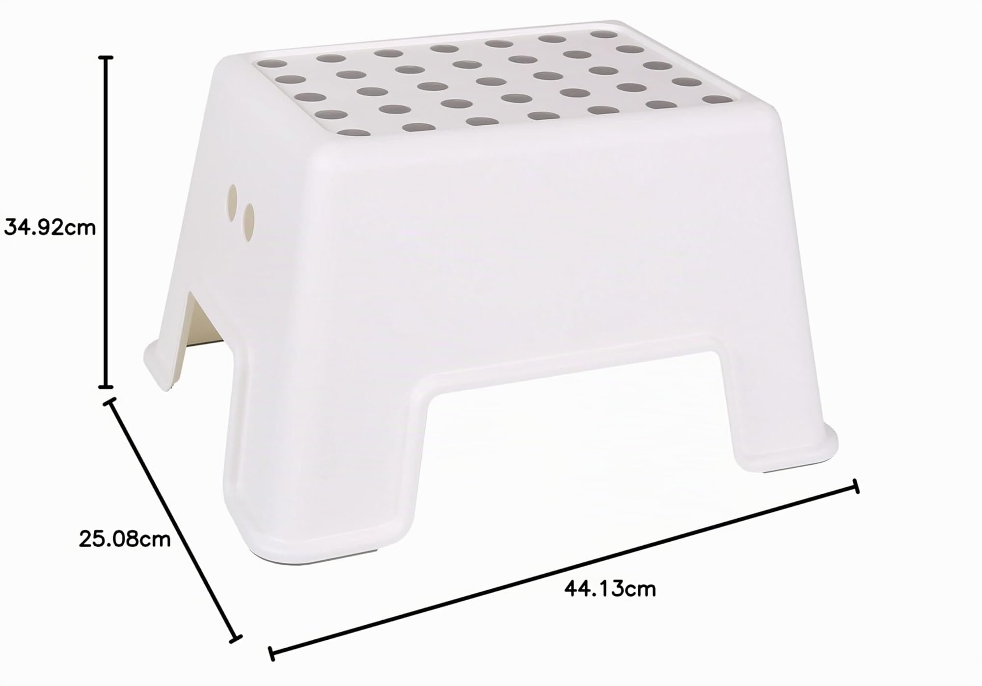 IKEA Tritthocker BOLMEN - BxTxH 44x35x25cm - weiß - bis 100kg - Polypropylen - Antirutschnoppen und Füße