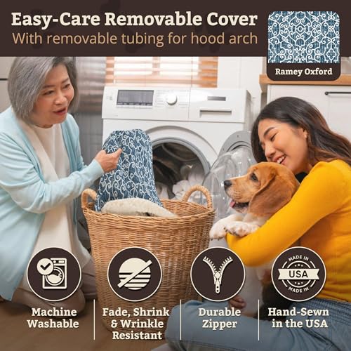 Image of Snoozer Cozy Cave Dog Bed, Round Covered Dog Bed, Ramey Oxford (S)