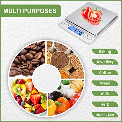 Battery-Operated Food Scale, Kitchen Scale With Tray 3Kg/0.1G, Mini-Digital Scale With Full Tare Function In Gm And Oz For Weight Loss, Baking, Cooking, And Meal Prep #TOP1