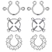 FECTAS Fake Nipplerings Piercings Clip On Nipple Rings Stainless Steel Faux Nipple Jewelry