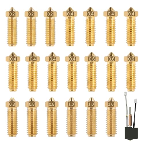 20-Piece Barss Nozzle Set for Cobra 3/Cobra S1, 3D Printer Nozzle Set for Anycubic Cobra 3, Cobra 3 Combo, Cobra S1, Cob