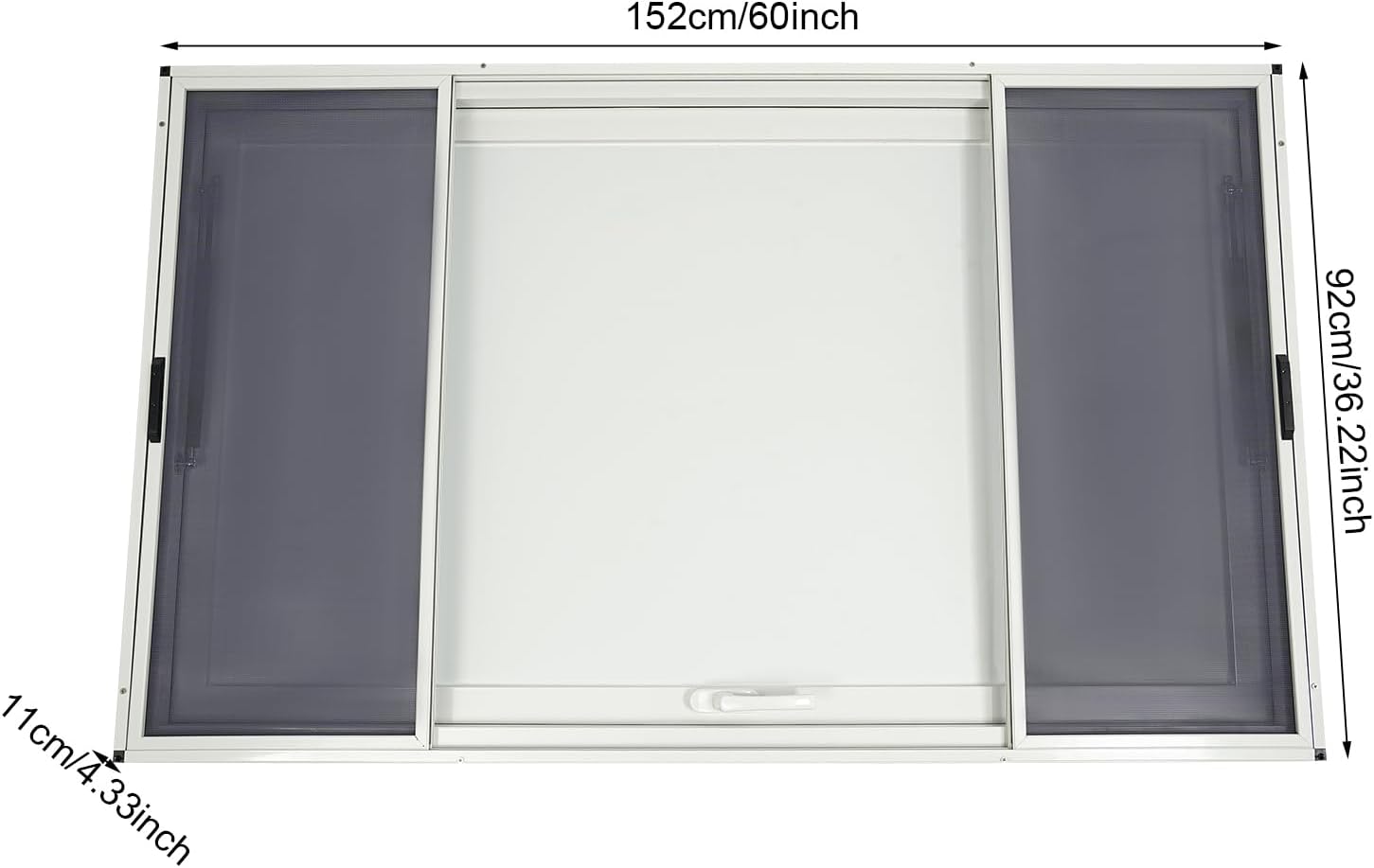 Concession Window for Food Trucks 60 x 36 Inch, Aluminum Alloy Food Truck Window Up to 85 Degrees with 4 Horizontal Sliding Screen, Concession Stand Serving Window for Food Trucks