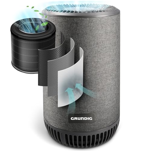 Grundig Luftreiniger Allergiker Air Purifier - Extra leise Hepa Filter + AKTIVKOHLEFILTER filtert...