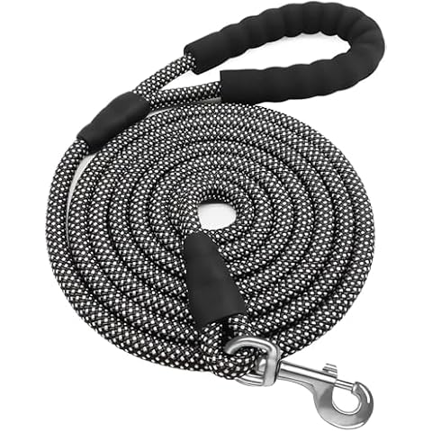 Heavy Duty Long Dog Leash 30 feet Long Leash for Dogs Outside, Reflective Long Dog Leash Long Line Dog Leash Check Cord Rope with Swivel Hook and Comfortable Padded Handle for Large Medium Small Dog Cover