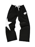 Men's Y2k Star Graphic Drawstring Sweatpants Elastic Waist Straight Leg Track Pants