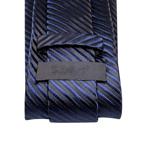 Image of Dubulle Mens Paisley Floral Silk Tie for Men Striped Necktie and Pocket Square Cufflinks Set Wedding Business
