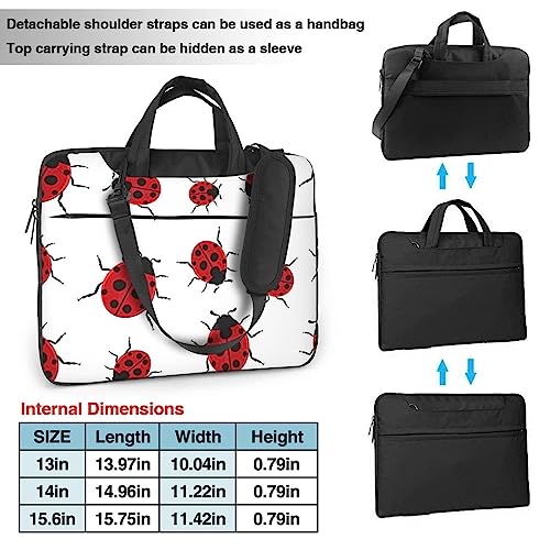 Sac d'ordinateur portable imprimé coccinelle étanche pour transporter votre PC