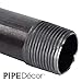 PIPE DÉCOR 1/2” x 48” Malleable Cast Iron Pipe Nipple, Pre Cut Connectors, Industrial Steel Grey Fits Standard Half Inch Black Threaded Pipes Nipples and Fittings, Build Vintage DIY Furniture, 4 Pack