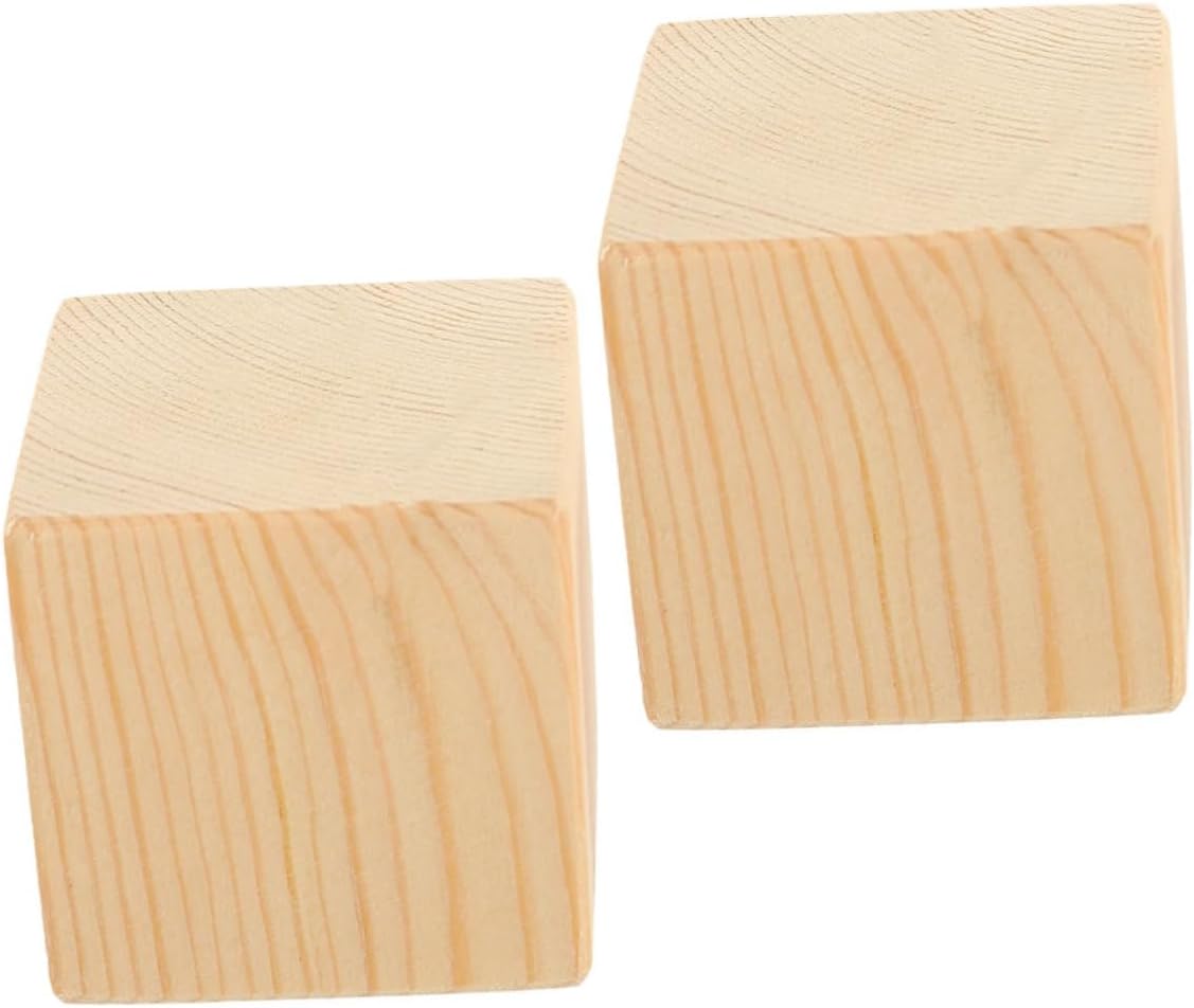 NUOBESTY 2 pcs Heavy Duty Wooden Risers for Furniture Sturdy Couch Chair Elevators Easy Installation Slip Design for Home Use Height