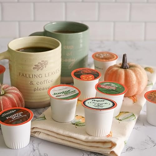 Image of Two Rivers Coffee Single Serve Sampler Pack for Keurig K-Cup Brewers, Assorted Fall Flavors(Coffee, Cocoa, Tea), 40 Count