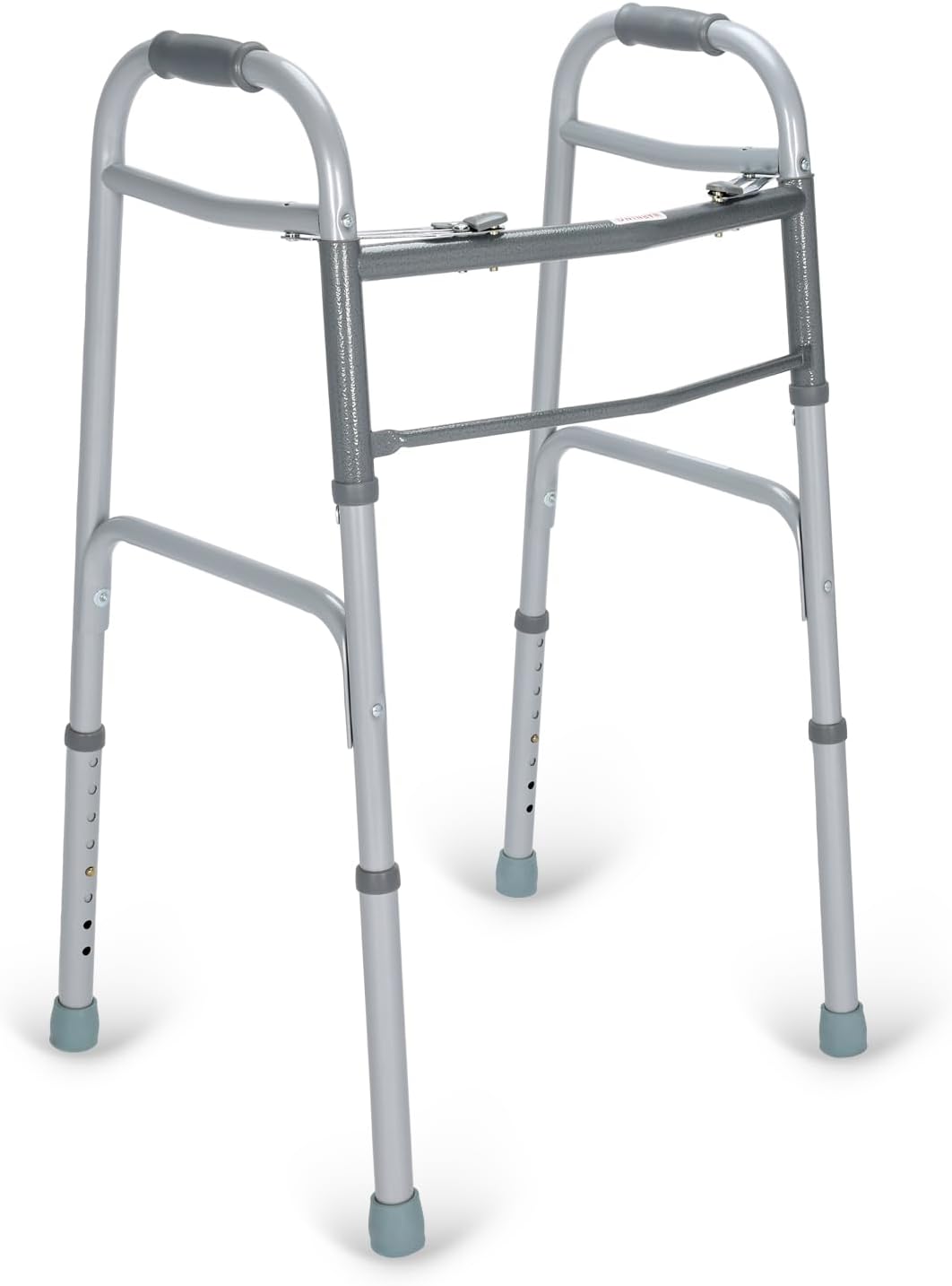 KosmoCare Steel Frame Height Adjustable Imported Walker | Mobility Aids for Seniors | Adult Walker | Walkers for Patients and Injured | 2-Button Folding Walker