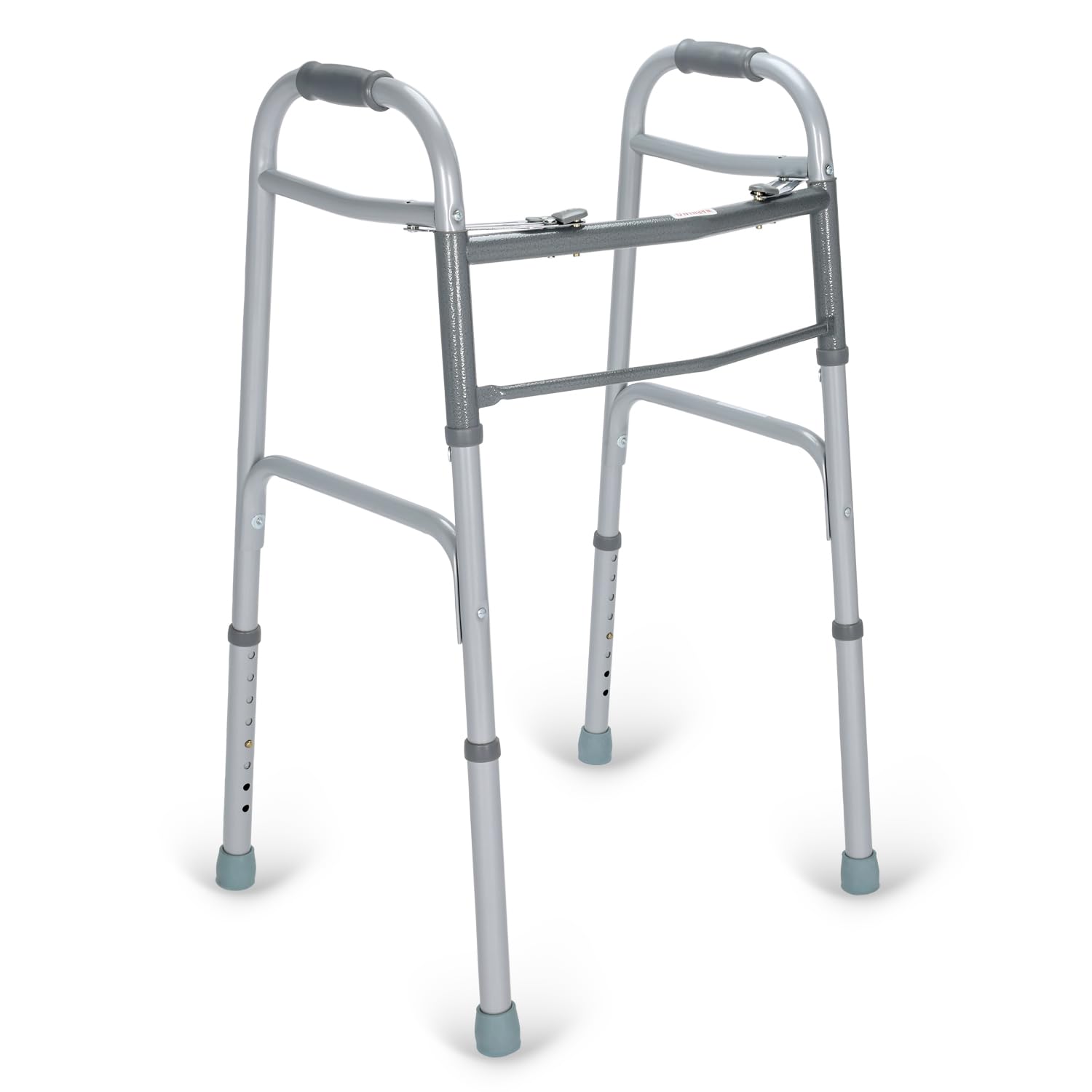 KosmoCare Steel Frame Height Adjustable Imported Walker | Mobility Aids for Seniors | Adult Walker | Walkers for Patients and Injured | 2-Button Folding Walker