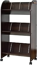 Doris 16254 Bookshelf, Large Capacity, Slim, 3 Tiers, Stylish, A4 Caster Manga, Comic, Width 21.7 inches (55 cm), Depth 13.8 inches (35 cm), Height 42.9 inches (109 cm), Walnut Alburn 3 Tiers