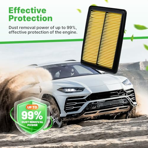 Image of Engine+Cabin Air Filter Fit for 2014-2020 Rogue, 2017-2022 Rogue Sport | 2017-2022 Qashqai, 2Pcs, CF11854, CA11858, 99% Filtration Efficiency, Easy Install, Odor control, Great Value