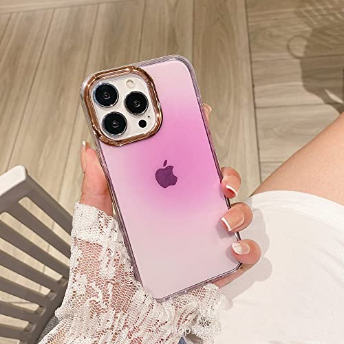 Coque pour iPhone anti-jaunissement étui dégradé transparent brillant