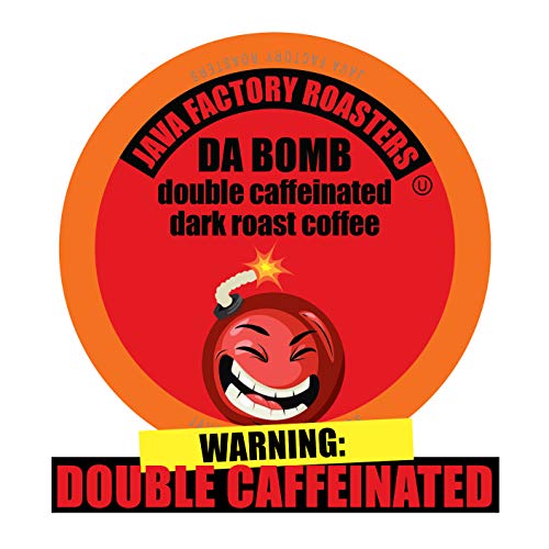Java Factory Coffee Pods High Caffeine Coffee for Keurig K Cup Brewers, Da Bomb Extra Bold Double Caffeinated, 80 Count