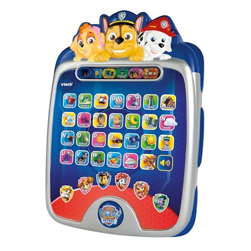 VTech   Tablet Alfabeto de la Patrulla Canina, Juguetes Electrónicos Niños +3 Años, 27 Letras Iluminadas, 6 Actividades: Letras, Palabras, Vocabulario y Contar, Voz de Ryder, Versión ESP