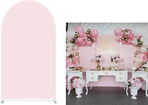 Miniatura 8 de Iydamc Telón de fondo arqueado azul claro para decoraciones de fiesta de cumpleaños, cubiertas de pared de arco, fondo elástico, banquete de boda,