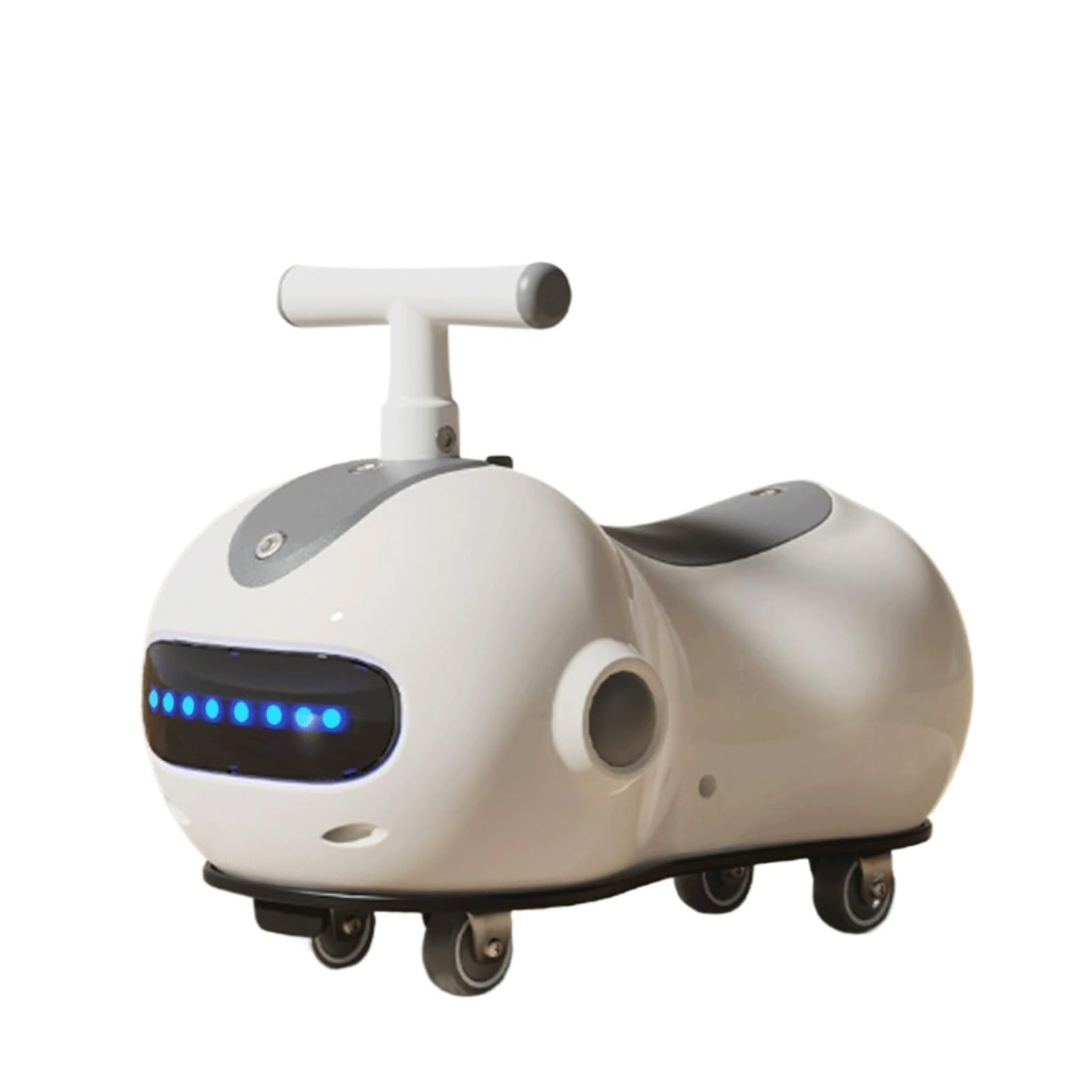 SDGBCXD Swing Car, Wiggle Car Peanut Shape Music Light Anti-rollover Swing Whith Helmet Backpack Age 3+ Cars(Grey)