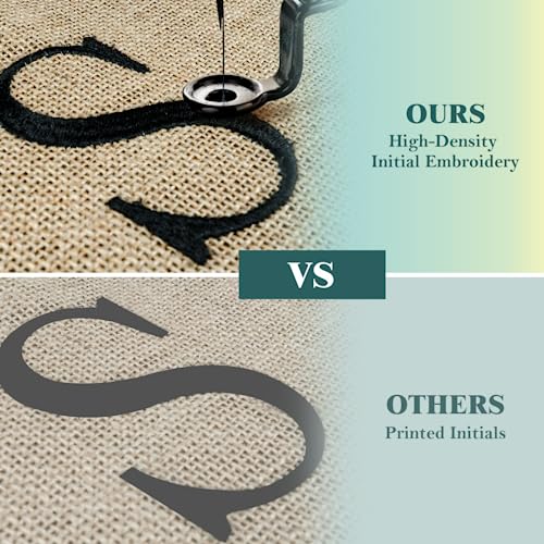 Topeast Jute Tote Bag With Zipper, Initial Beach Bag With Inner Pocket And Adjustable Strap, 30Th 40Th 50 30Th 60Th Birthday Gifts For Her, Personalized Bags For Women Picnic Beach Holiday Travel, V #TOP1