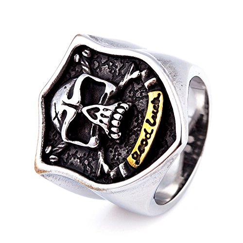 Image of Genuine Stainless Steel Ring Jewelry for Men Fashion Punk Biker Skull Rings
