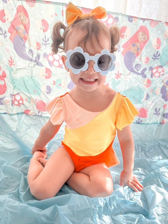 Toddler Girl Baby Ruffles Mermaid Fish Scale Swimsuit One Piece Swimwear Bathing Sunsuit2