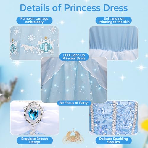 Vestido de princesa Cenicienta para niñas 3-4 años miniatura 4