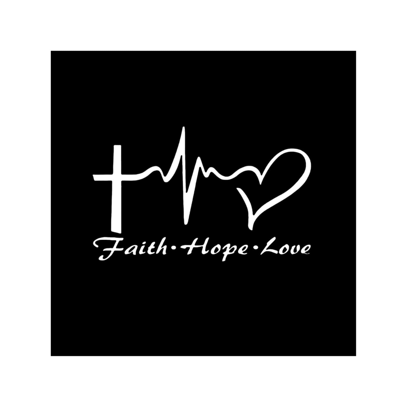 Pacum White Faith Hope Love Car Sticker Cartoon Jesus Christian Religious Bible Verse For Car Window Body Decoration (Color : Size : 14Cm*9Cm)