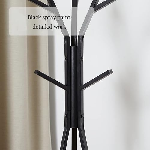 Cjmm Coat Rack, Free Standing Coat Rack With Shelf, Hat Rack And Bag Storage Rack, Modern Tree Coat, Stand Rack For Bedroom & Living Room,17.72" Wx17.72 Dx70.87 H (Black) #TOP5