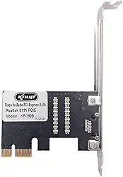 Placa de Rede PCI Express RJ45 Knup de 10/100/1000Mbts para Windows, Mac OS e Linux Alta Performance
