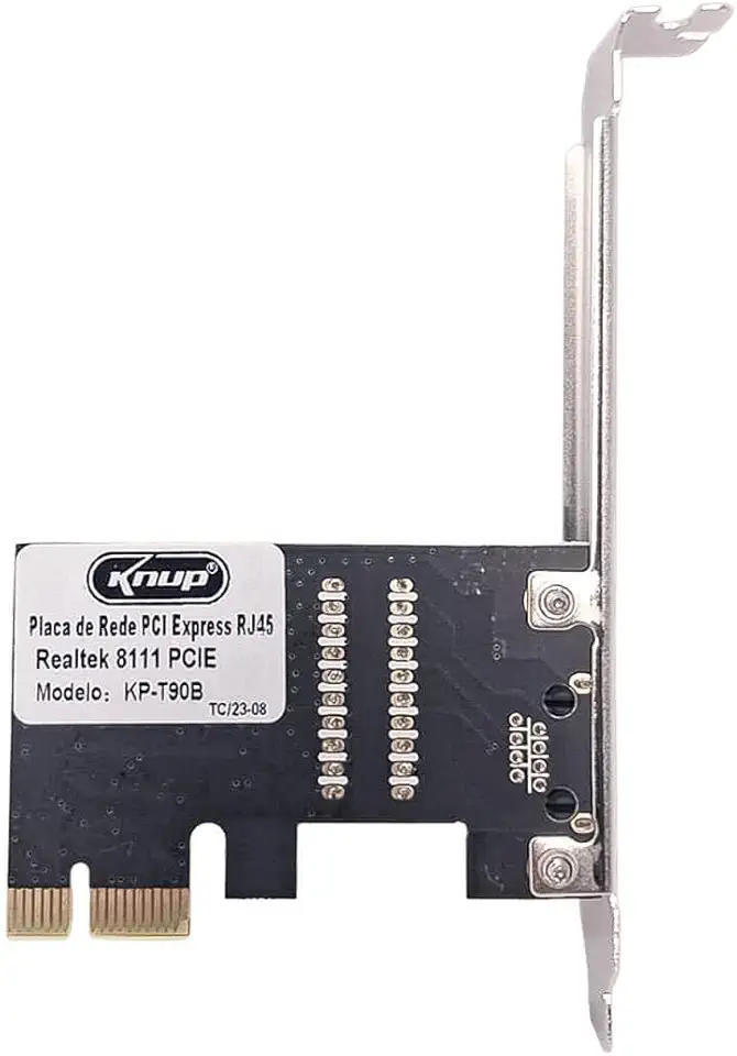 Placa de Rede PCI Express RJ45 Knup de 10/100/1000Mbts para Windows, Mac OS e Linux Alta Performance