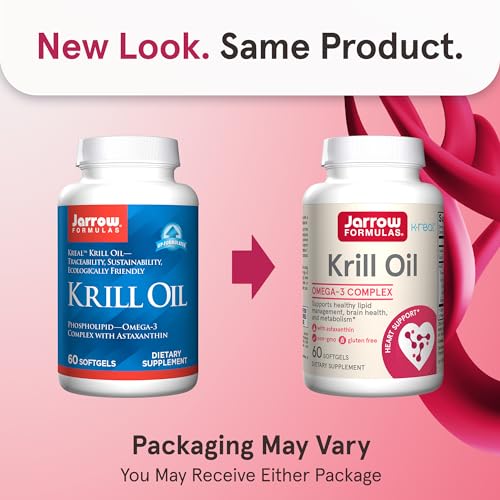 Jarrow Krill Oil, Phospholipid Omega-3 with Astaxanthin, 60 Softgels | 30 Servings, EPA & DHA, Gluten Free, Non-GMO, Supports Lipid Management, Metabolism, And Brain & Heart Health - image 2