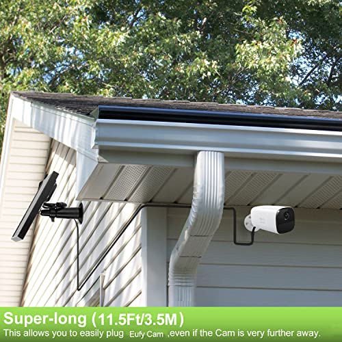 Uyodm 3Pack Solar Panel For Eufycam, Eufycam E, Eufycam 2, Eufycam 2 Pro, Eufycam 2C, Eufycam 2C Pro.| Weather Resistant, 11.5Ft Outdoor Power Charging Cable, Adjustable Mount[2200Mah Version] -Black #TOP4