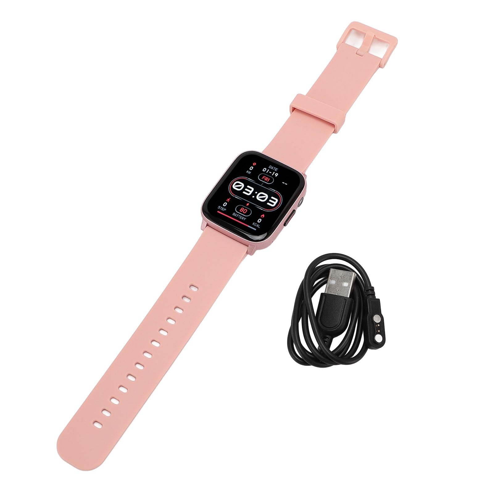 Smart Watch Fitness Tracker IP68 Touchscreen HD 1,83 pollici con oltre 100 modalità sportive Chiamata Bluetooth Torcia Musica per uomo Donna Sport all'aria aperta PC ABS (Rosa)