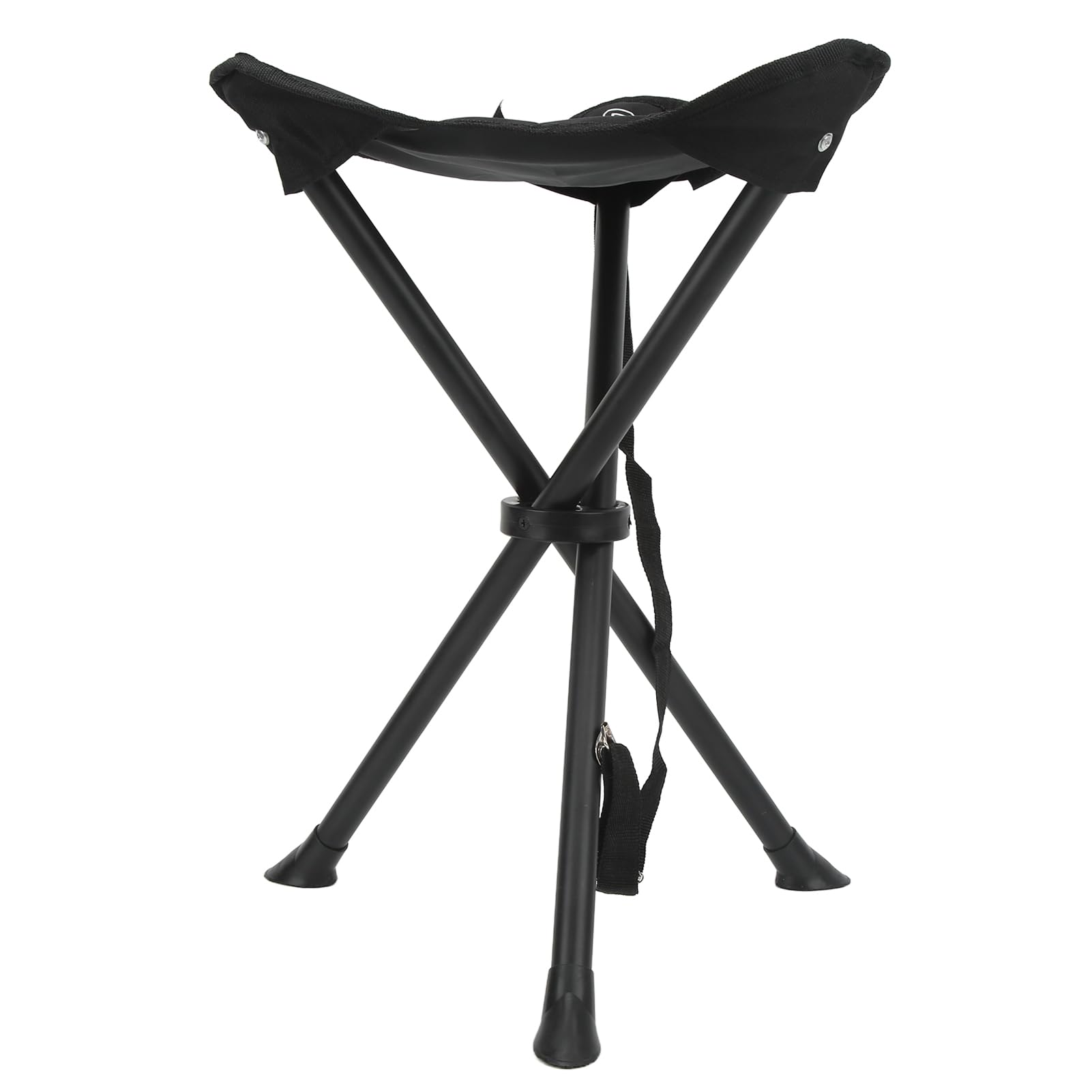 Sgabello pieghevole con treppiede, antiscivolo, portatile, sedia pieghevole per campeggio, pesca, picnic, carico 200 kg, rivestimento impermeabile in PVC (nero)