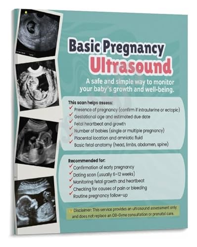 My First Ultrasound Poster Pregnancy Scan Guide for New Moms Canvas Wall Art for Nursery or Home Office(Unframed,16x24inch(40x60